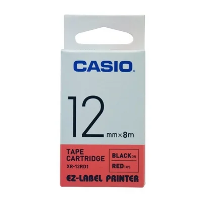 Original OEM Ink Ribbon Casio XR-12RD1 (XR12RD1) (Red) (12 mm, 8 m)