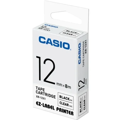 Original OEM Ink Ribbon Casio XR-12X1 (XR12X1) (Transparent) (12 mm, 8 m)