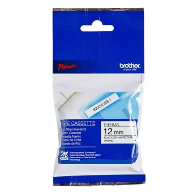 Original OEM Non-Laminated Tape Brother M-K231BZ (MK231BZ) (White) (12 mm, 4 m)