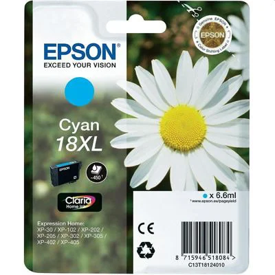Original OEM Ink Cartridge Epson T1812 (C13T18124010) (Cyan)