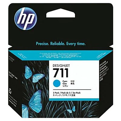 Original OEM Ink Cartridges HP 711 (CZ134A) (Cyan) (3-pack)