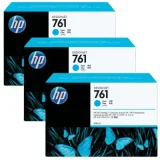 Original OEM Ink Cartridges HP 761 (CR272A) (Cyan) (3-pack) for HP DesignJet T7200
