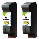 Compatible Ink Cartridges 15 for HP (C6632D) (Black) (2-pack)