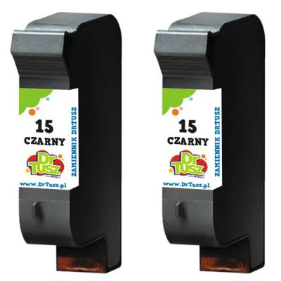 Compatible Ink Cartridges 15 for HP (C6632D) (Black) (2-pack)