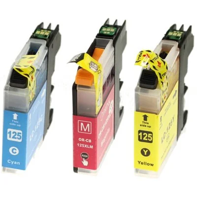Compatible Ink Cartridges LC-125 XL CMY for Brother (LC125XLRBWBP) (3-pack)