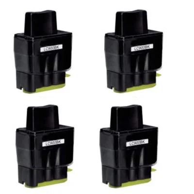 Compatible Ink Cartridges LC-900 XL BK for Brother (LC900HYBK) (Black) (4xpack)